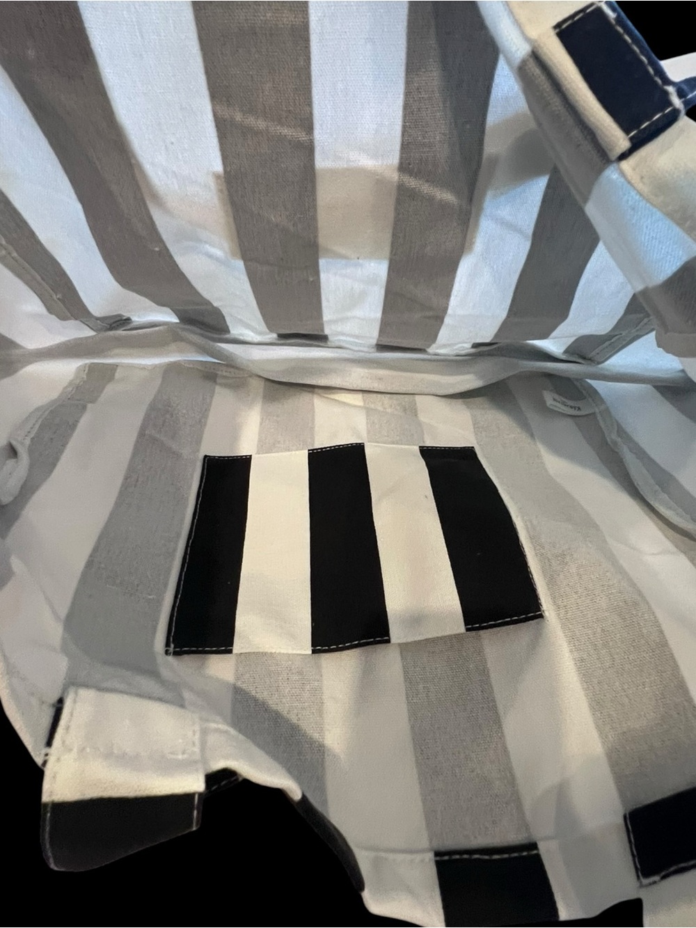 Kérastase Paris Black White Striped Canvas Tote Beach Bag Large - Picture 4 of 7